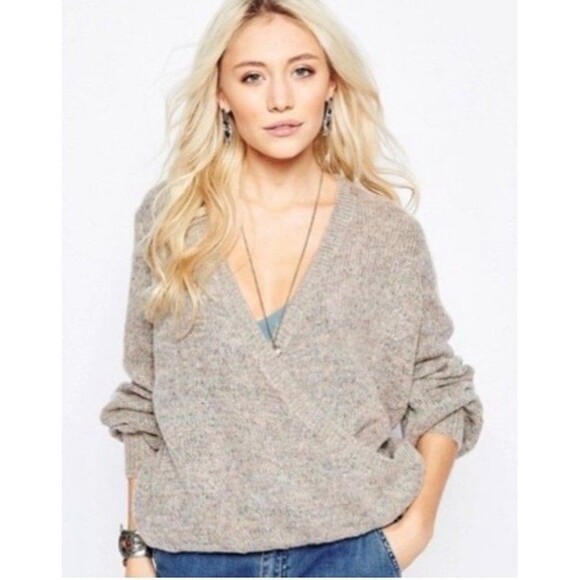 Free People Tops - (W0) Free People Karina Faux Wrap Sweater M